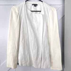 Vince white/cream linen/leather blazer-small-S/2-4